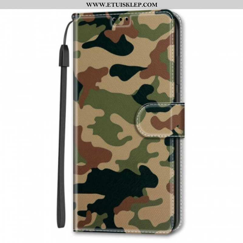Etui Folio do Samsung Galaxy S22 Ultra 5G Kamuflaż Wojskowy